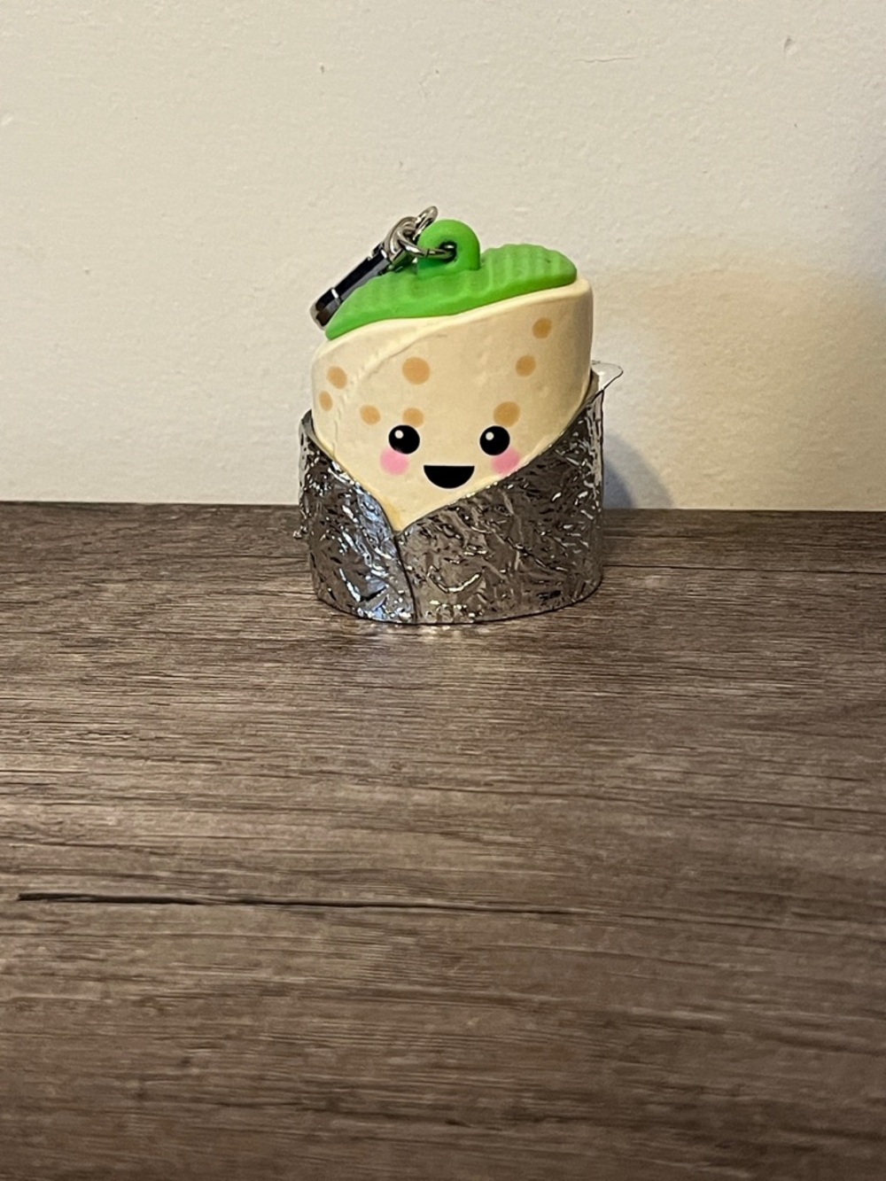 Bath & Body Works Green and Silver Cute Burrito Keychain Charm
